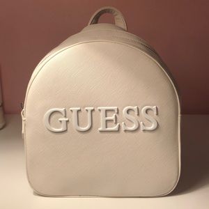 All white guess backpack